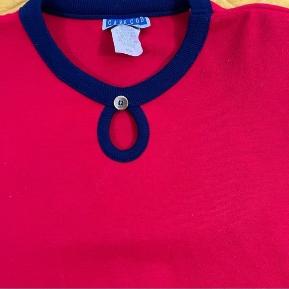 CAPE cod sportswear red and blue long sleeve costal vintage sweatshirt medium - Picture 2 of 11